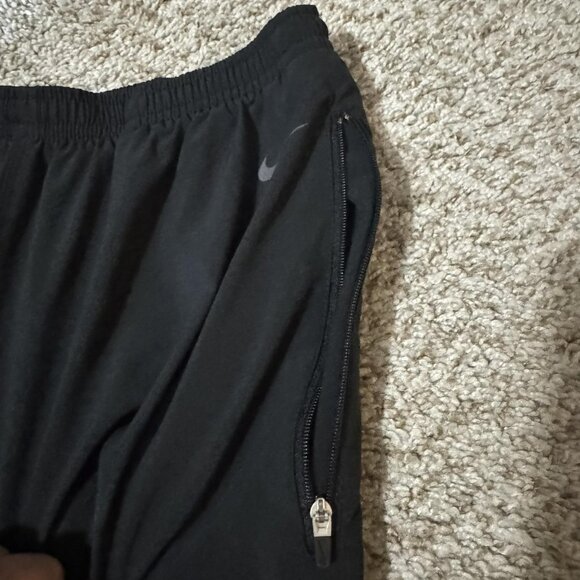 Nike Pants Mens Large Black NikeFIT Track Athletic Warm Up Running Zip Hem - Picture 5 of 13